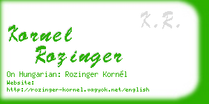 kornel rozinger business card
